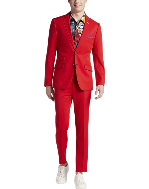 Paisley & Gray Slim Fit Suit Separates Coat, Hot Rod Red - Image 2