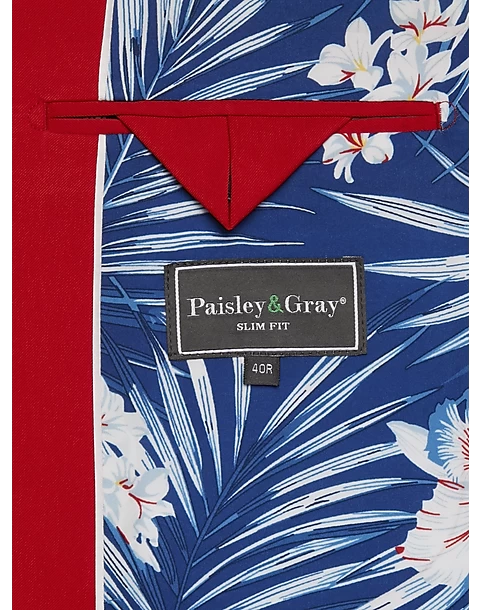 Paisley & Gray Slim Fit Suit Separates Coat, Hot Rod Red - Image 4