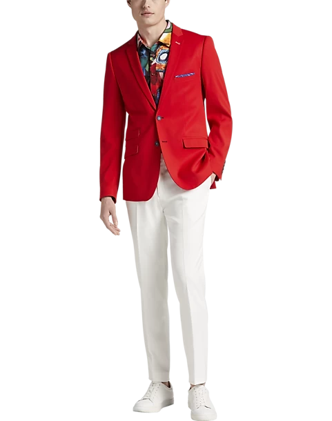 Paisley & Gray Slim Fit Suit Separates Coat, Hot Rod Red - Image 6