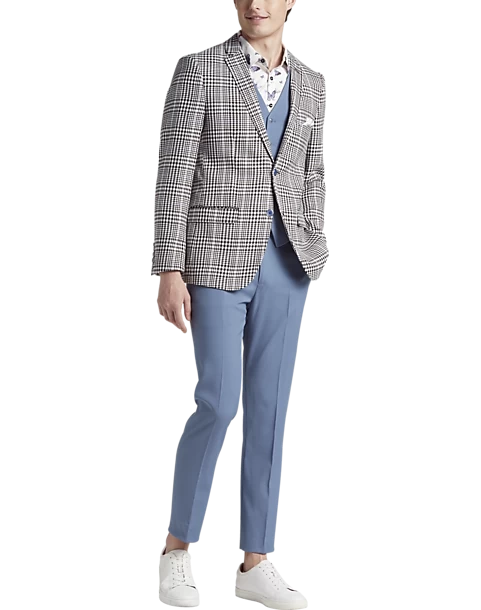 Paisley & Gray Slim Fit Suit Separates, Black And White Houndstooth - Image 5