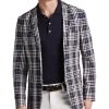 Paisley & Gray Slim Fit Suit Separates Coat, Navy Seersucker Plaid