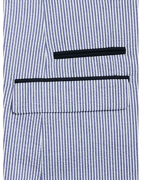 Paisley & Gray Slim Fit Suit Separates Coat, Blue & White Seersucker - Image 5