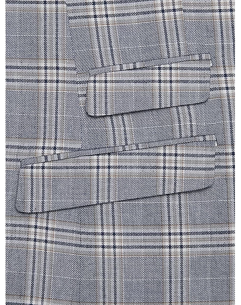 Paisley & Gray Slim Fit Suit Separates Coat, Blue & Beige Check - Image 5