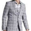 Paisley & Gray Slim Fit Suit Separates, Blue & Beige Check