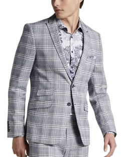 Paisley & Gray Slim Fit Suit Separates, Blue & Beige Check