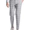 Paisley & Gray Slim Fit Suit Separates Pants, Blue & Beige Check