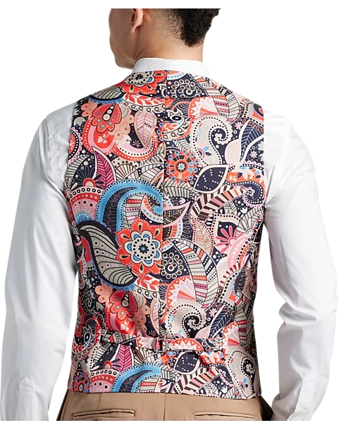 Paisley & Gray Slim Fit Suit Separates Vest, Nutmeg - Image 2