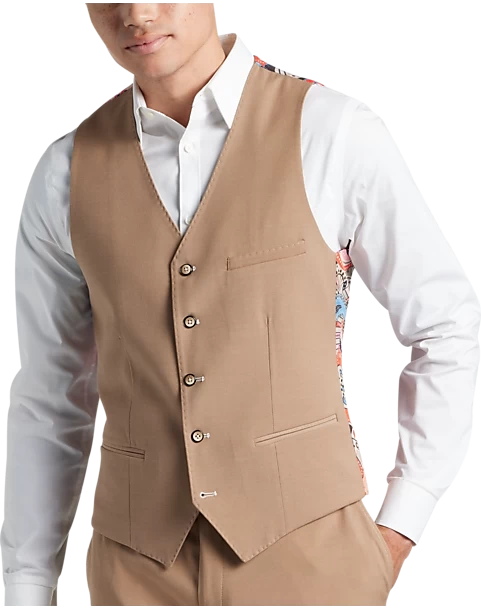 Paisley & Gray Slim Fit Suit Separates Vest, Nutmeg