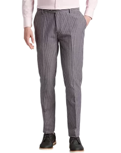 Paisley & Gray Slim Fit Suit Separates Pants, Blue And Pink Stripes