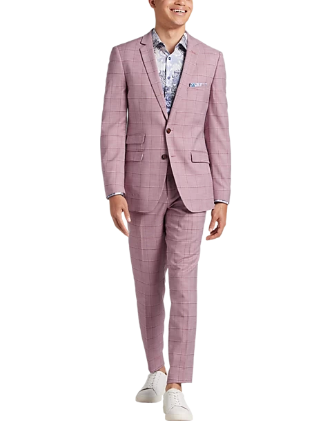 Paisley & Gray Slim Fit Suit Separates Coat, Cranberry Windowpane - Image 2