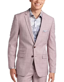 Paisley & Gray Slim Fit Suit Separates Coat, Cranberry Windowpane