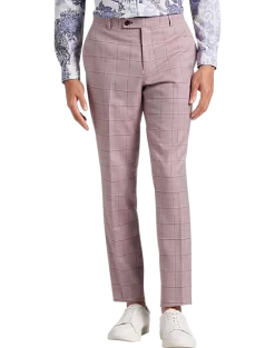 Paisley & Gray Slim Fit Suit Separates Pants, Cranberry Windowpane