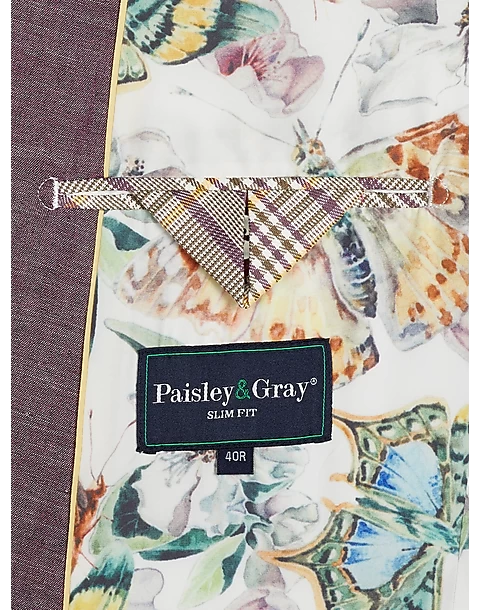 Paisley & Gray Slim Fit Suit Separates Coat, Mulberry - Image 4