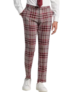 Paisley & Gray Slim Fit Suit Separates Pants, Pink Plaid