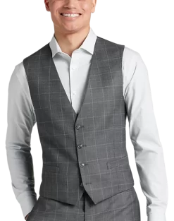 Calvin Klein X-Fit Slim Fit Suit Separates Vest, Gray Windowpane