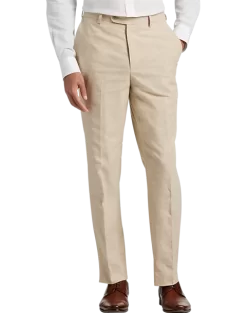 JOE Joseph Abboud Slim Fit Linen Blend Suit Separates Pants, Tan Chambray