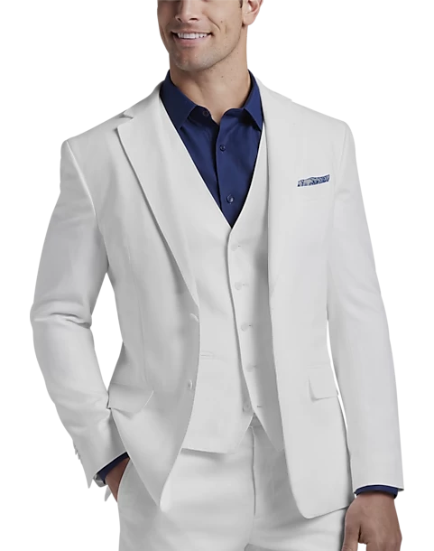 JOE Joseph Abboud Slim Fit Ljinen Blend Suit Separates, White - Image 4