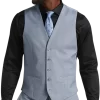 JOE Joseph Abboud Slim Fit Suit Separates Vest Light Blue Sharkskin