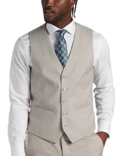 JOE Joseph Abboud Slim Fit Suit Separates Vest, Tan Sharkskin