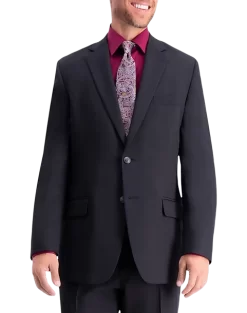 Haggar Travel Performance Classic Fit Suit Separates, Blue Tic