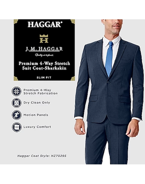 Haggar 4-Way Stretch Slim Fit Suit Separates Coat, Black - Image 3