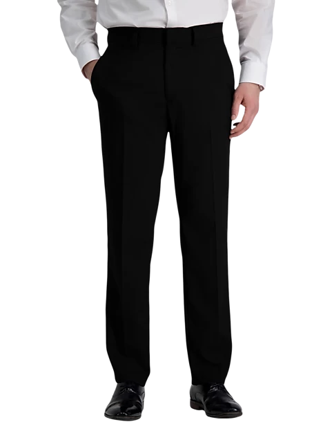 Haggar Premium Comfort 4-Way Stretch Slim Fit Suit Separates Pants, Black