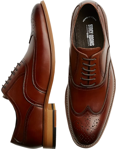 Stacy Adams Dunbar Wingtip Oxfords, Tan