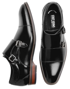 Stacy Adams Bayne Double Monk Strap Dress Shoes, Black