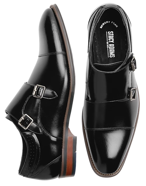 Stacy Adams Bayne Double Monk Strap Dress Shoes, Cognac