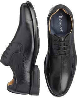 Belvedere Coronado Bike Toe Lace-Up Dress Shoes, Black