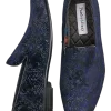 Paisley & Gray Party Bow Formal Loafers, Blue & Black Velvet Spackle
