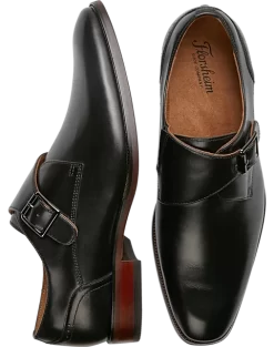 Florsheim Roseto Plain Toe Monk Strap Dress Shoes, Cognac