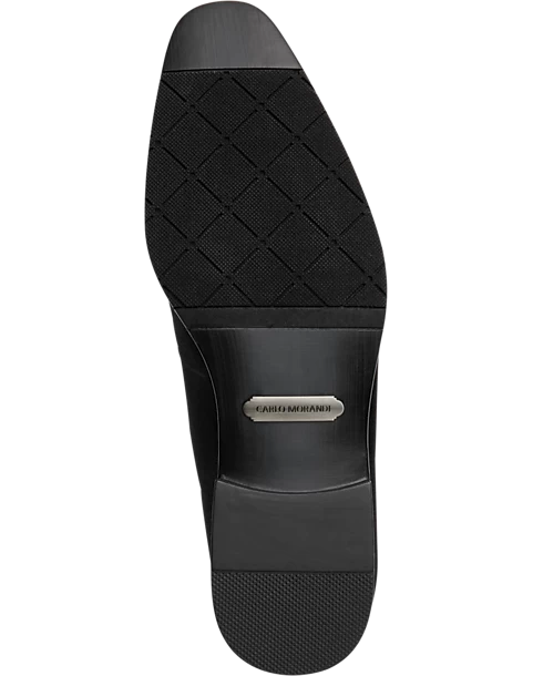 Carlo Morandi Tasseled Satin Formal Loafers, Black - Image 2