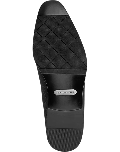 Carlo Morandi Sparkle Fabric Formal Loafers, Black - Image 2