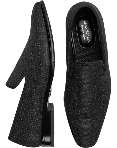 Carlo Morandi Sparkle Fabric Formal Loafers, Ice