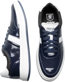 Stacy Adams Cashton Perforated Sneakers, Navy Patent