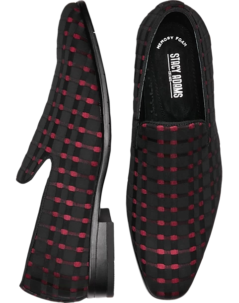 Stacy Adams Stiles Formal Loafers, Red & Black Basketweave
