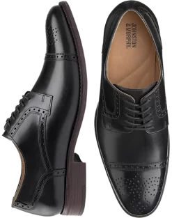 Johnston & Murphy Lewis Cap Toe Lace-Up Dress Shoe, Black