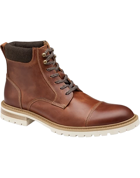 Johnston & Murphy Barrett Cap Toe Lace-Up Boots, Cognac - Image 6
