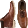 Johnston & Murphy Barrett Cap Toe Lace-Up Boots, Cognac