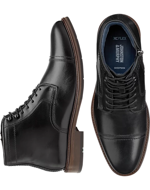Johnston & Murphy Raleigh Cap Toe Zip-Up Boots, Black