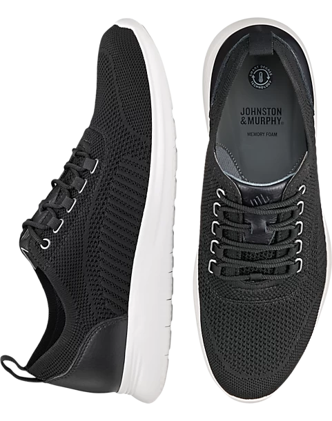 Johnston & Murphy Amherst U-Throat Knit Sneaker, Black