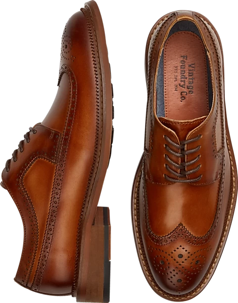 Vintage Foundry Long Wingtip Oxfords, Tan