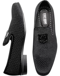 Stacy Adams Swagger Studded Ornament Formal Loafers, Black & Silver