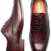 Stacy Adams Kaine Wingtip Lace-Up Dress Shoes, Burgundy