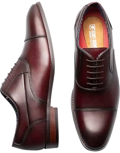 Stacy Adams Kallum Cap Toe Lace-Up Dress Shoes, Burgundy