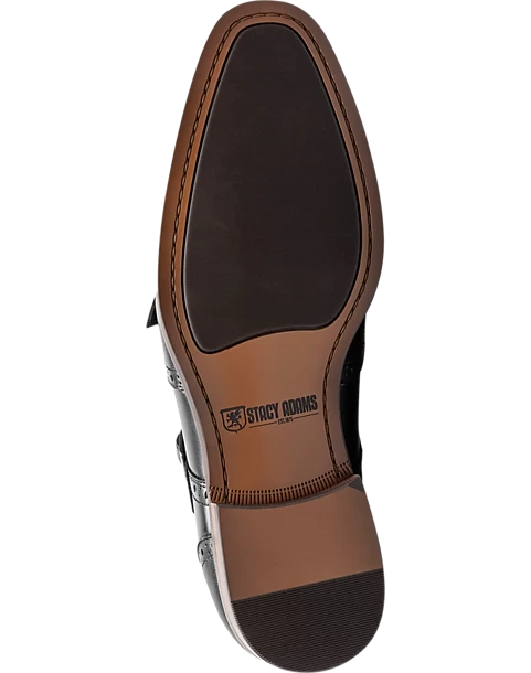 Stacy Adams Karson Wingtip Monkstrap Dress Shoes, Black - Image 2