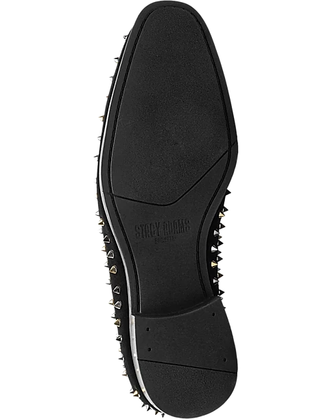 Stacy Adams Spire Spiked Formal Loafers, Black And Gold - Image 2