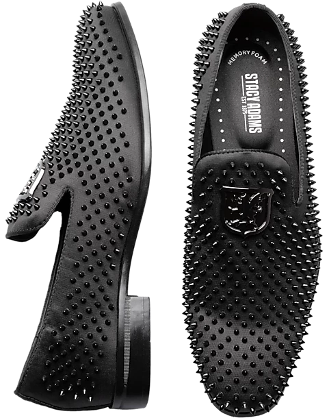 Stacy Adams Sabre Spiked Formal Loafers, Black