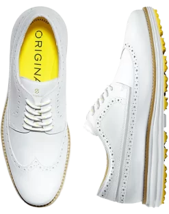 Cole Haan Original Grand Water-Resistant Wingtip Golf Oxfords, White